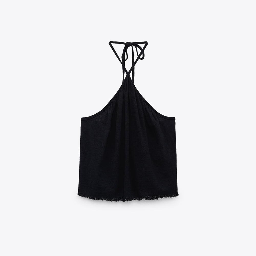 Zara Halter Top Black with Beads

Size Small